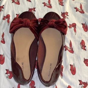 Red velvet dress shoes